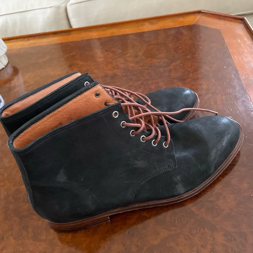 WARFIELD‎ & GRAND Plain Toe Chukka Boots In Black Size 13 $189 NWOB